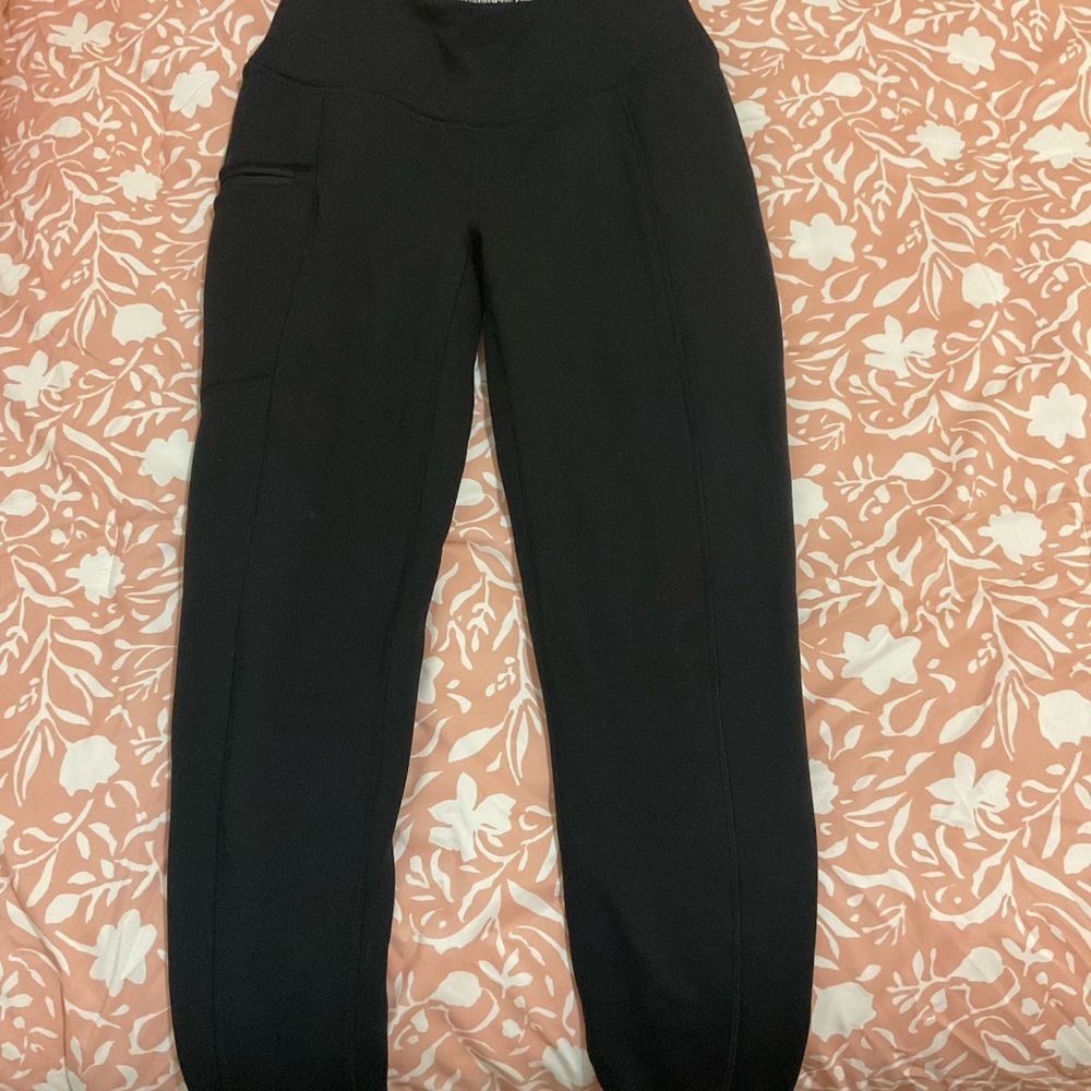 Black High-Waisted Leggings Fleece Lined